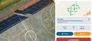 Aplicación mostrando el vuelo en tiempo real