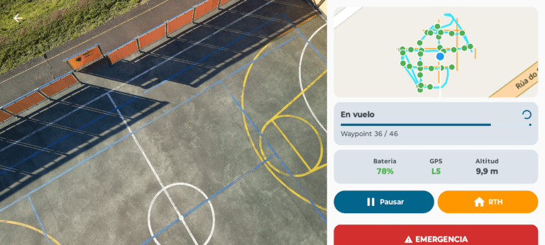 Aplicación mostrando el vuelo en tiempo real