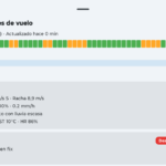 Captura de la pantalla de meteorología y estado de GPS